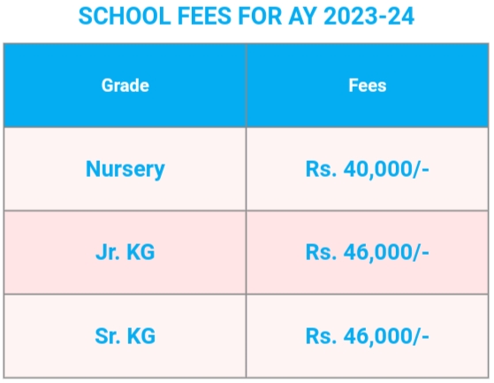 Fee structure of City International School is as follows:
